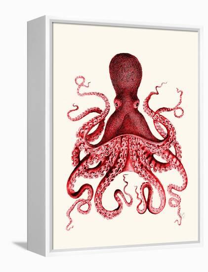 Red Octopus 3-Fab Funky-Framed Stretched Canvas