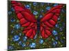 Red On Blue Butterfly-Holly Carr-Mounted Giclee Print