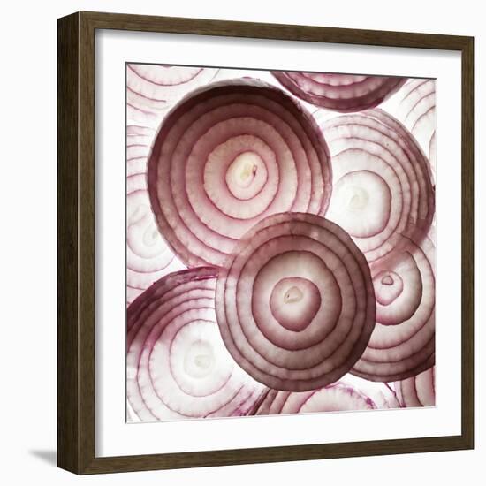 Red Onion Slices-Mark Sykes-Framed Premium Photographic Print