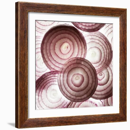 Red Onion Slices-Mark Sykes-Framed Premium Photographic Print