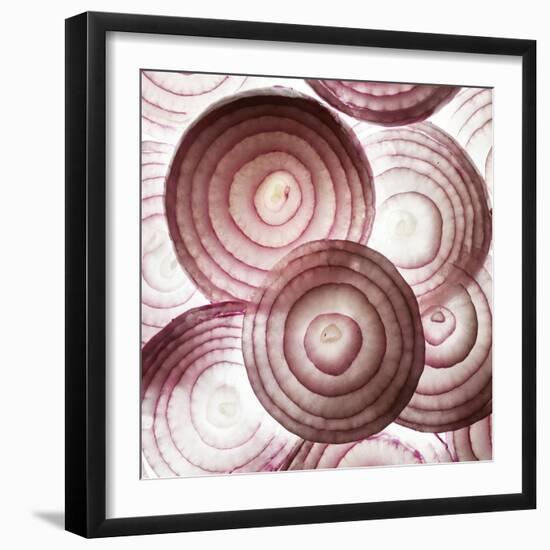 Red Onion Slices-Mark Sykes-Framed Premium Photographic Print
