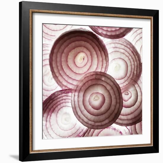 Red Onion Slices-Mark Sykes-Framed Premium Photographic Print