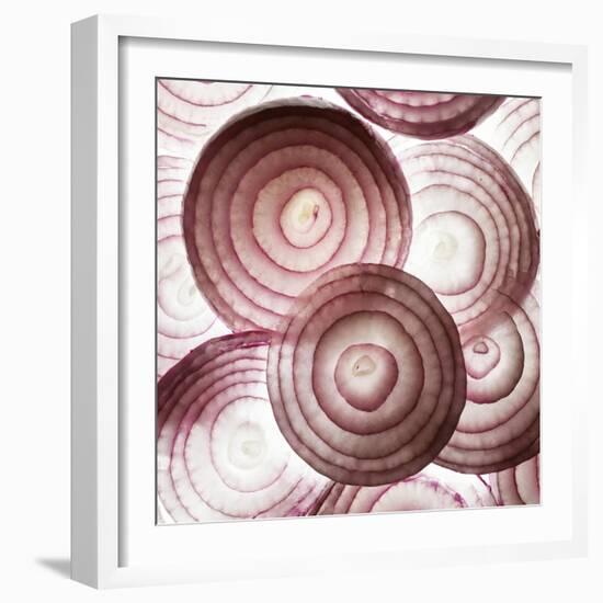 Red Onion Slices-Mark Sykes-Framed Premium Photographic Print