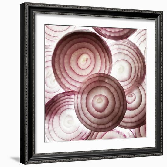 Red Onion Slices-Mark Sykes-Framed Premium Photographic Print