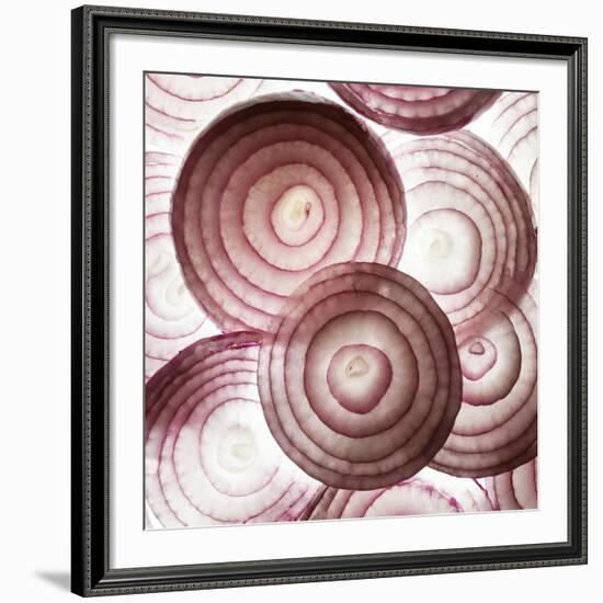 Red Onion Slices-Mark Sykes-Framed Photographic Print