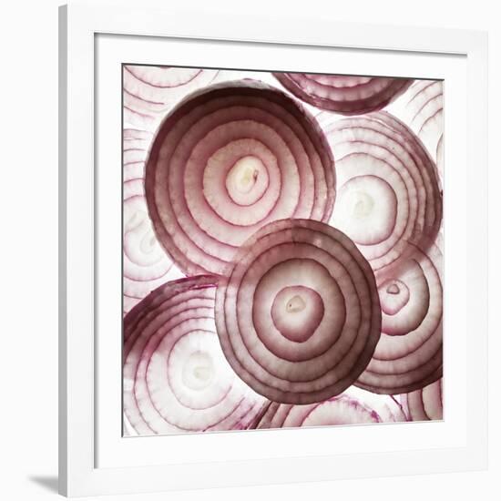 Red Onion Slices-Mark Sykes-Framed Photographic Print