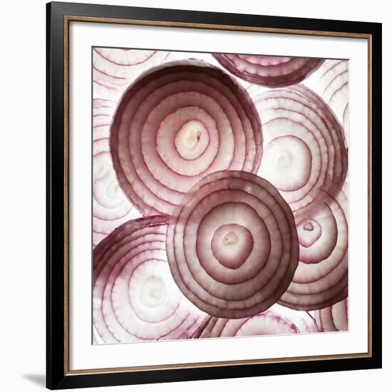 Red Onion Slices-Mark Sykes-Framed Photographic Print