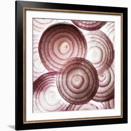 Red Onion Slices-Mark Sykes-Framed Photographic Print