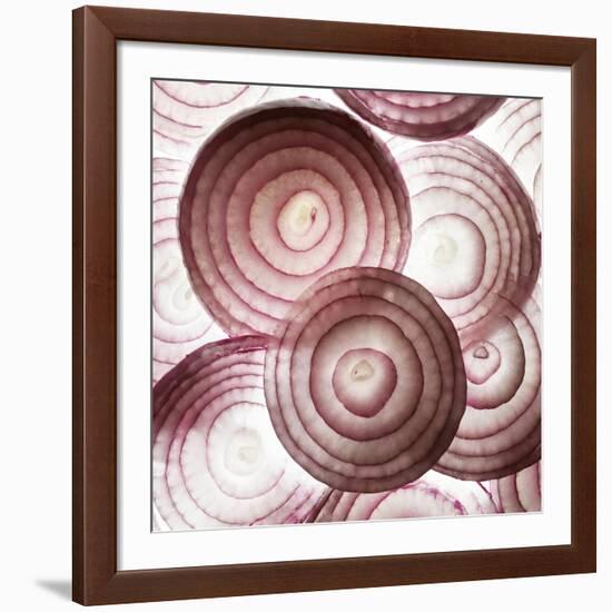 Red Onion Slices-Mark Sykes-Framed Photographic Print