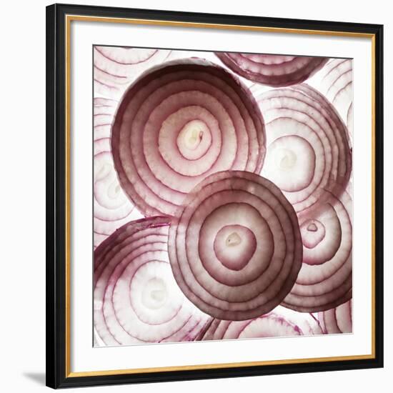 Red Onion Slices-Mark Sykes-Framed Photographic Print