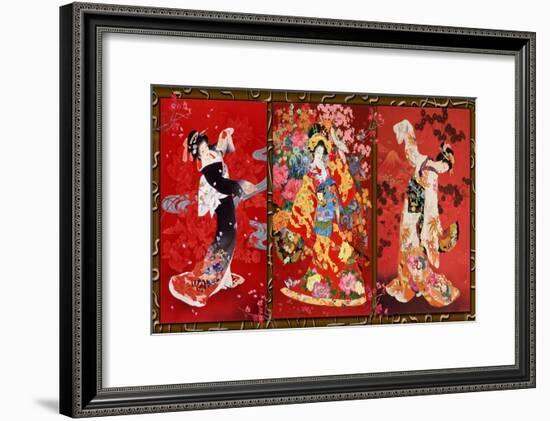 Red Oriental Trio-Haruyo Morita-Framed Art Print