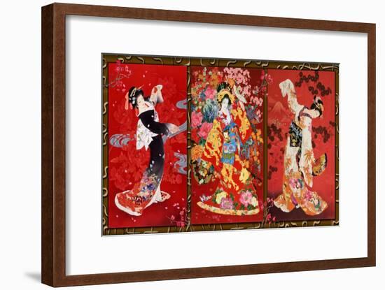 Red Oriental Trio-Haruyo Morita-Framed Art Print