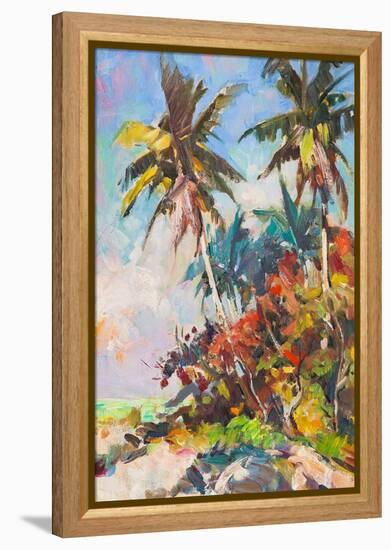 Red Palms-Richard A. Rodgers-Framed Stretched Canvas