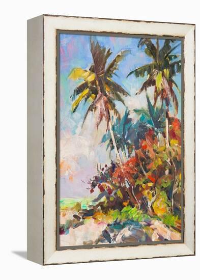 Red Palms-Richard A. Rodgers-Framed Stretched Canvas