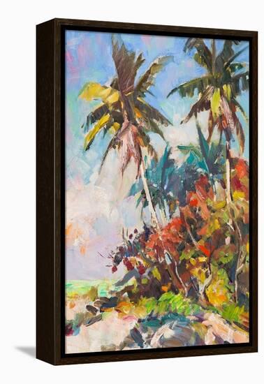 Red Palms-Richard A. Rodgers-Framed Stretched Canvas