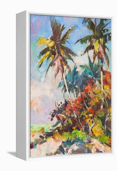 Red Palms-Richard A. Rodgers-Framed Stretched Canvas