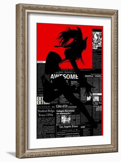 Red Paper Flight-NaxArt-Framed Art Print