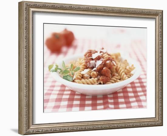 Red Pasta Spirals with Tomato Sauce-Brigitte Sporrer-Framed Photographic Print