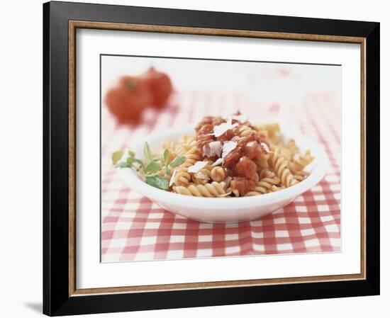 Red Pasta Spirals with Tomato Sauce-Brigitte Sporrer-Framed Photographic Print