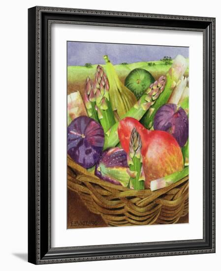 Red Pear with Figs and Asparagus, 1996-E.B. Watts-Framed Giclee Print