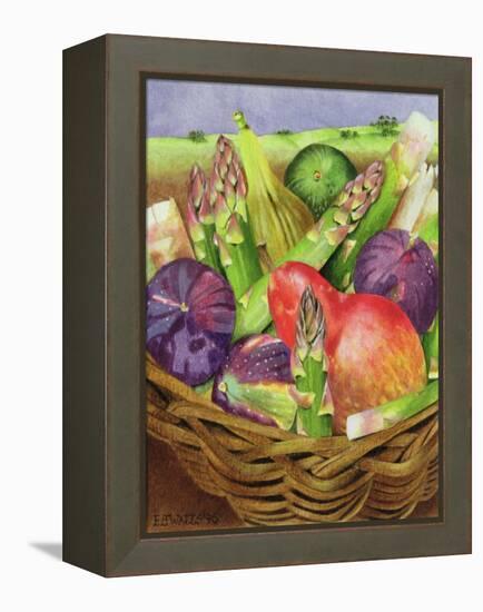 Red Pear with Figs and Asparagus, 1996-E.B. Watts-Framed Premier Image Canvas