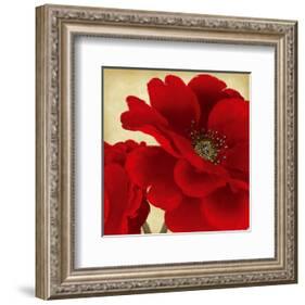 Red Peony I-Linda Wood-Framed Art Print