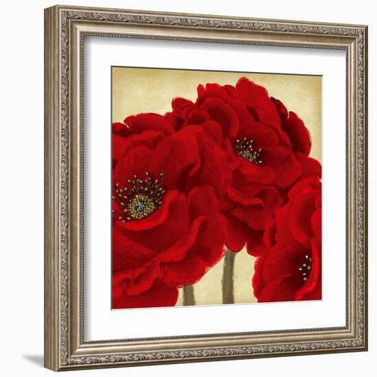 Red Peony II-Linda Wood-Framed Art Print