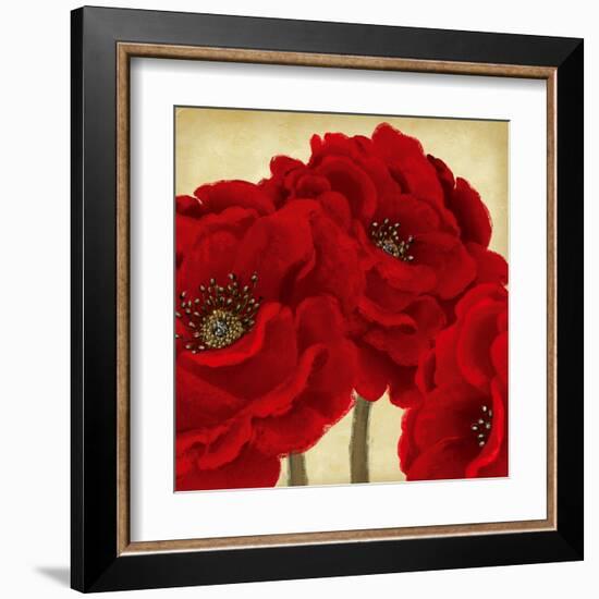 Red Peony II-Linda Wood-Framed Art Print