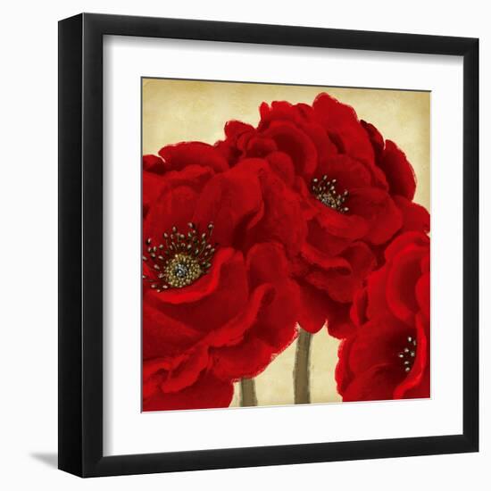 Red Peony II-Linda Wood-Framed Art Print