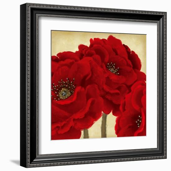 Red Peony II-Linda Wood-Framed Art Print