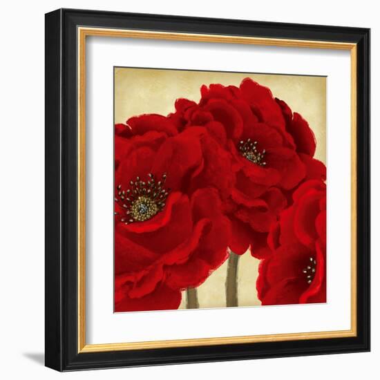 Red Peony II-Linda Wood-Framed Art Print