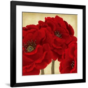 Red Peony II-Linda Wood-Framed Art Print