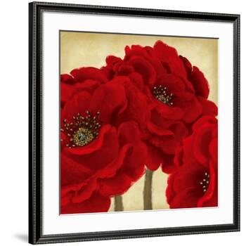 Red Peony II-Linda Wood-Framed Art Print