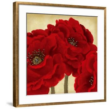 Red Peony II-Linda Wood-Framed Art Print