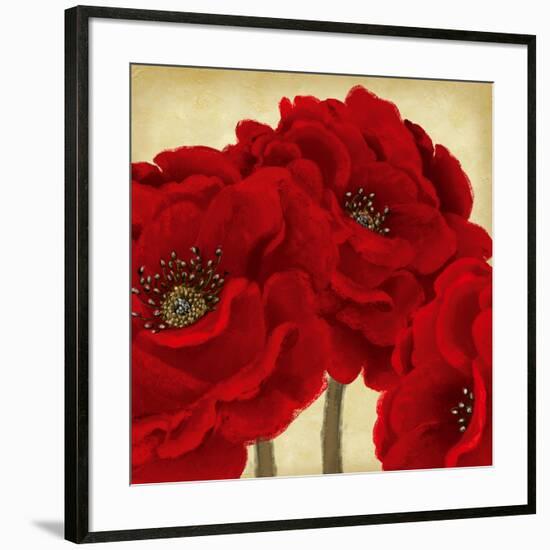 Red Peony II-Linda Wood-Framed Art Print