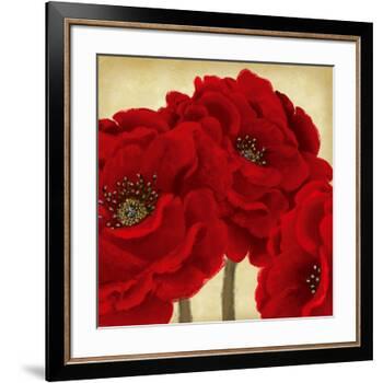 Red Peony II-Linda Wood-Framed Art Print