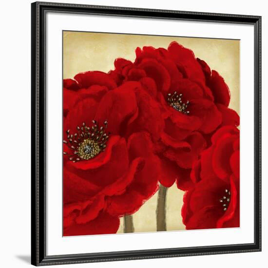 Red Peony II-Linda Wood-Framed Art Print