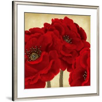 Red Peony II-Linda Wood-Framed Art Print
