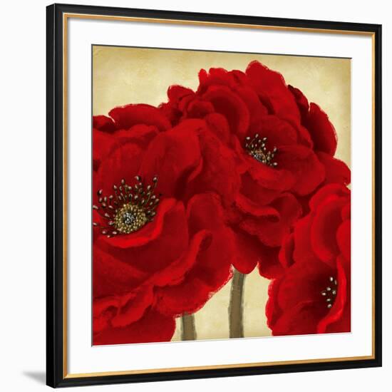 Red Peony II-Linda Wood-Framed Art Print