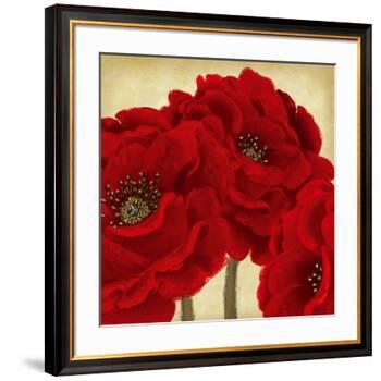 Red Peony II-Linda Wood-Framed Art Print