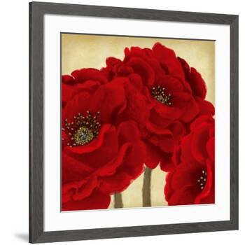 Red Peony II-Linda Wood-Framed Art Print