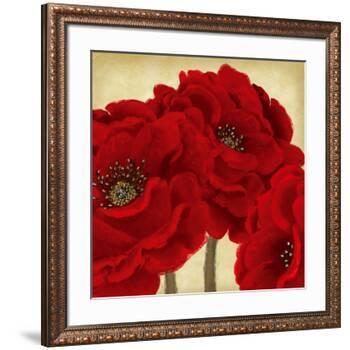 Red Peony II-Linda Wood-Framed Art Print