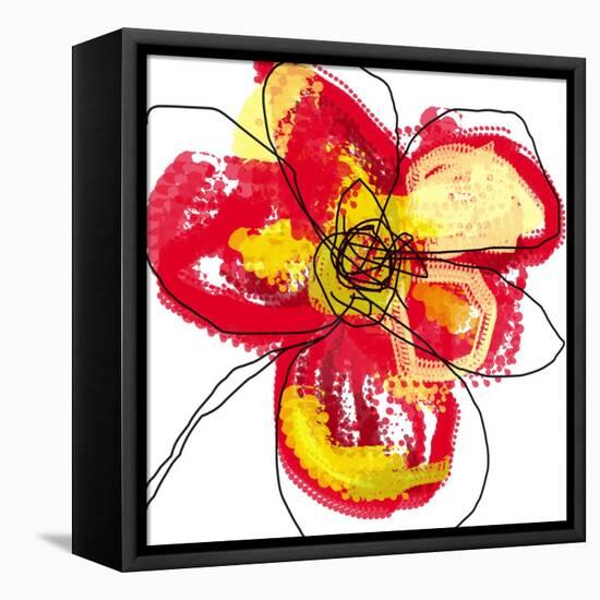 Red Petals-Jan Weiss-Framed Stretched Canvas