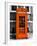 Red Phone Booth in London painted Orange - City of London - UK - England - United Kingdom - Europe-Philippe Hugonnard-Framed Photographic Print