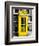 Red Phone Booth in London painted Yellow - City of London - UK - England - United Kingdom - Europe-Philippe Hugonnard-Framed Art Print