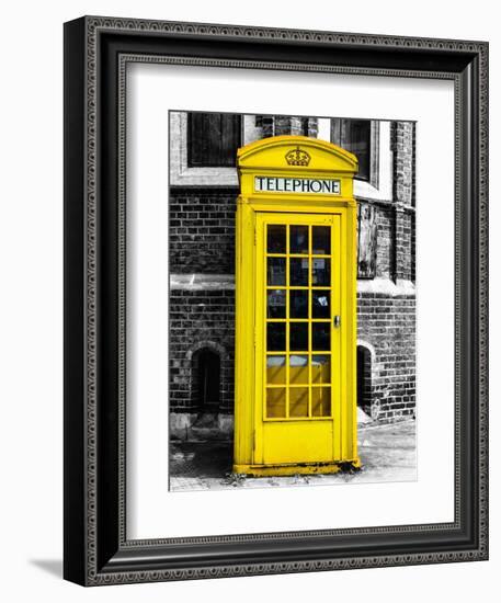 Red Phone Booth in London painted Yellow - City of London - UK - England - United Kingdom - Europe-Philippe Hugonnard-Framed Art Print