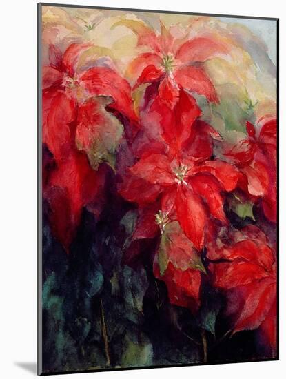 Red Poinsettias-Karen Armitage-Mounted Giclee Print