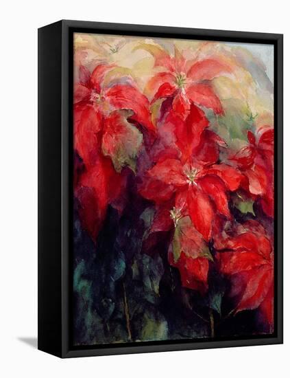 Red Poinsettias-Karen Armitage-Framed Premier Image Canvas