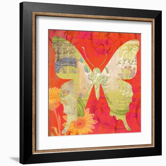 Red Pop Butterfly-Walter Robertson-Framed Art Print