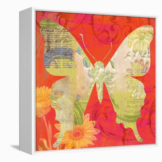 Red Pop Butterfly-Walter Robertson-Framed Stretched Canvas